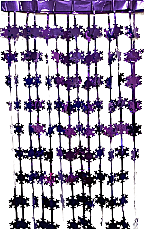 Занавес COSY фольгированный Снежинки фиолетовые 100х200 см