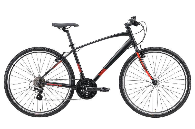 Велосипед STARK Terros 28.3 V 2024 черный матовый металлик-оранжевый-черный 18