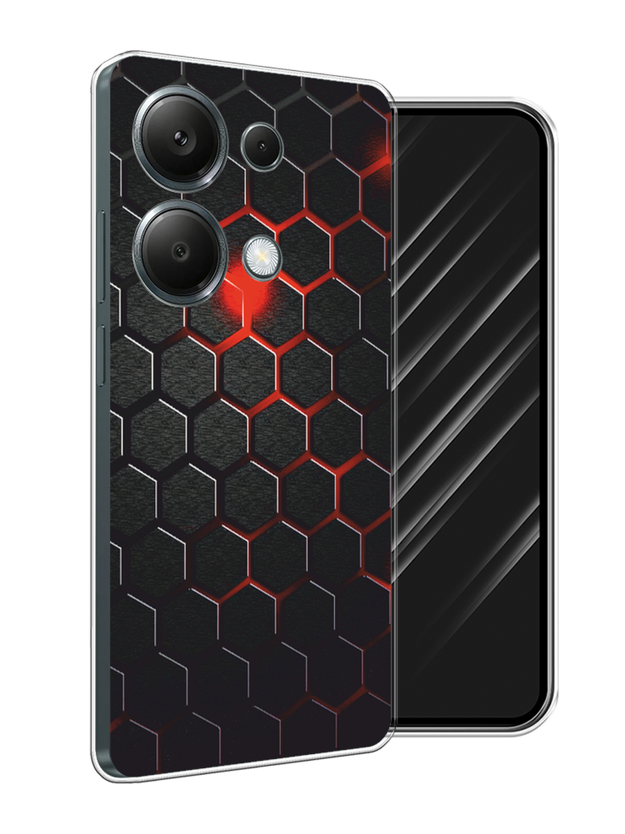

Чехол Awog на Xiaomi Redmi Note 13 Pro 4G "Фон соты красные", Красный;черный, 321650-1