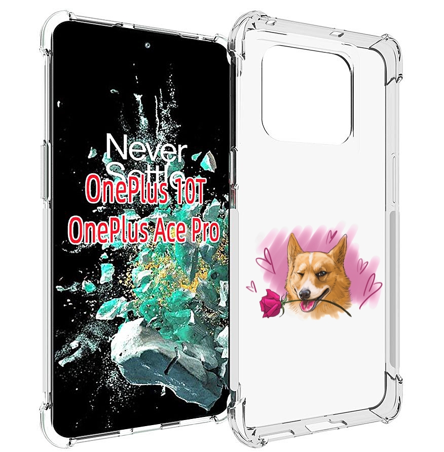 

Чехол MyPads собачка-с-розочкой для OnePlus 10T, Прозрачный, Tocco