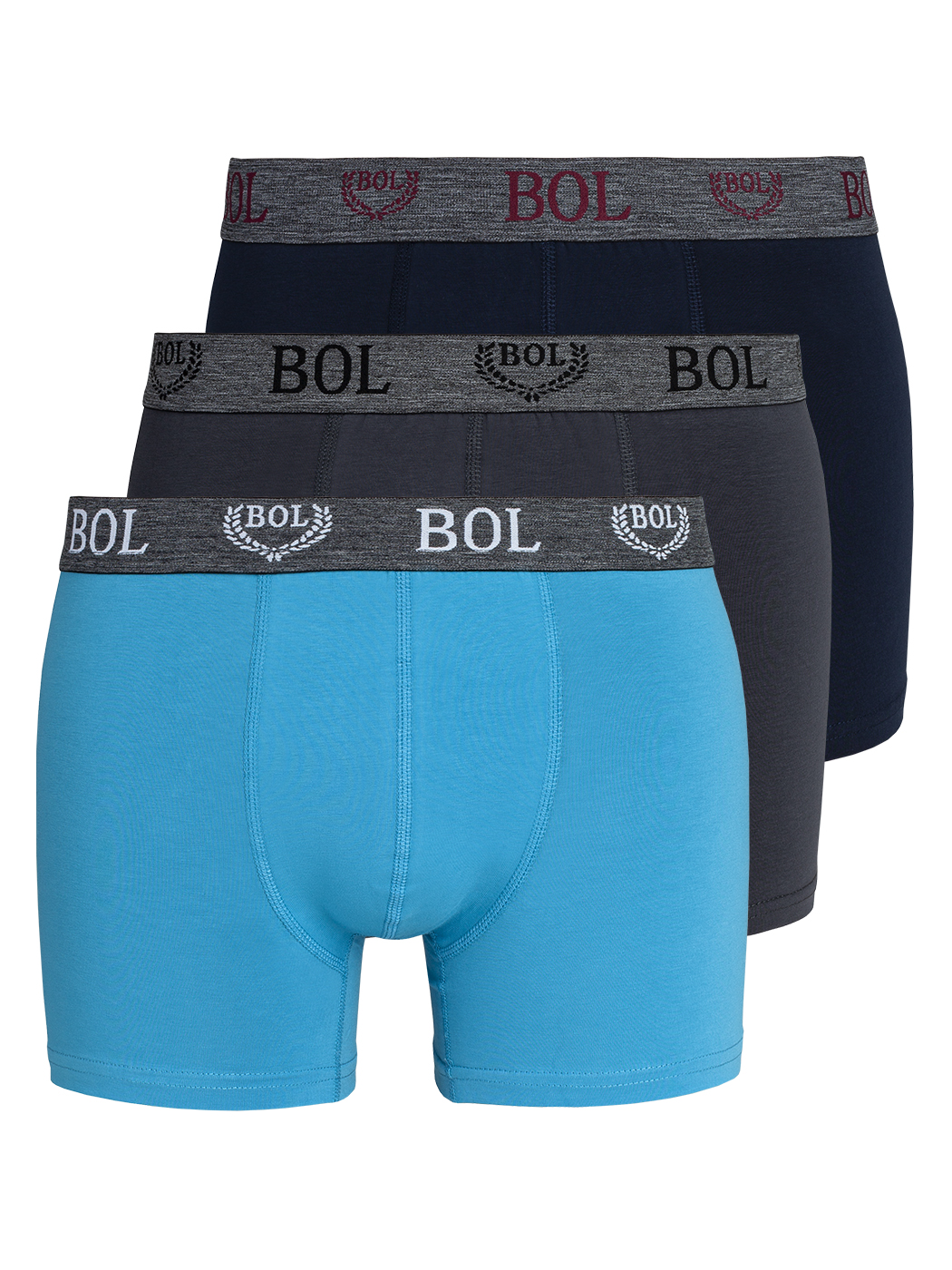 Комплект трусов мужских BOL Men's ebox178_s521 синих; серых; бирюзовых 2XL