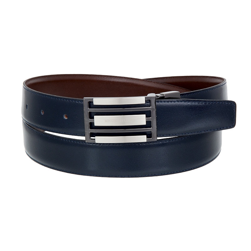 

Ремень мужской Miguel Bellido 430/32 0304 navy blue/brown, р, Синий, 430/32 0304