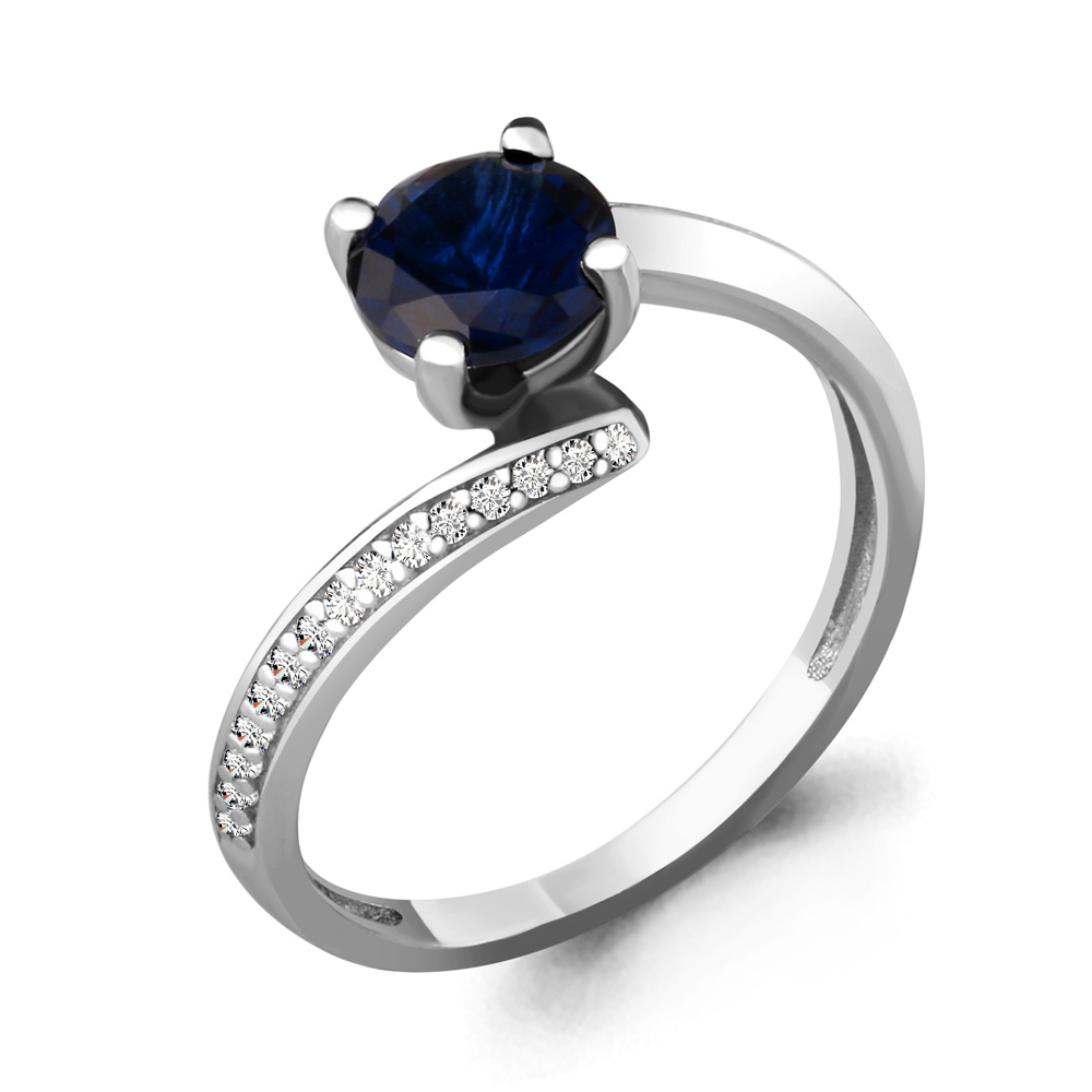 

Кольцо из серебра с сапфиром р. , Aquamarine 64002Б_925_р, 64002Б_925_р