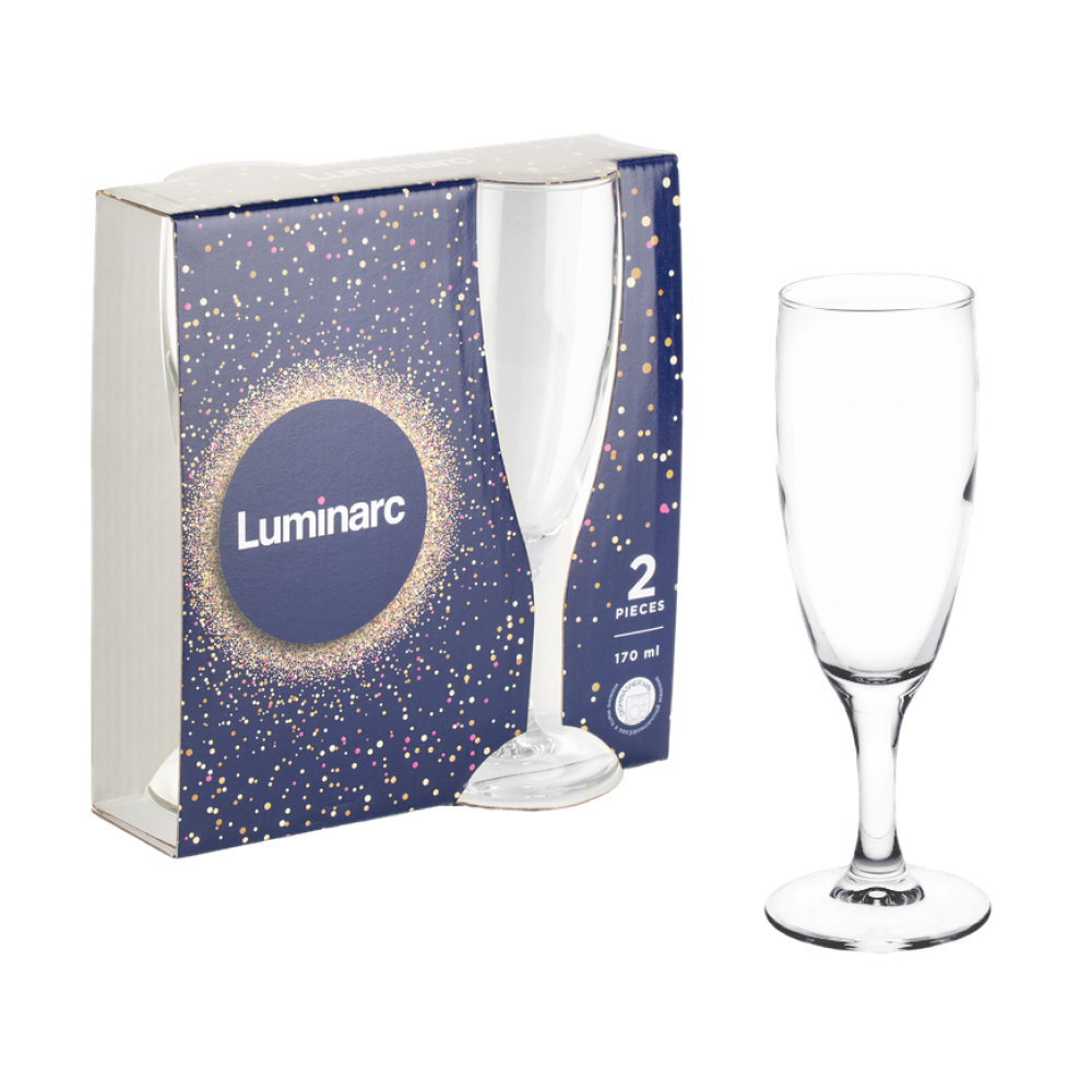 

Набор фужеров для шампанского ЭЛЕГАНС 2шт 170мл (LUMINARC Q3532), Прозрачный, ЭЛЕГАНС