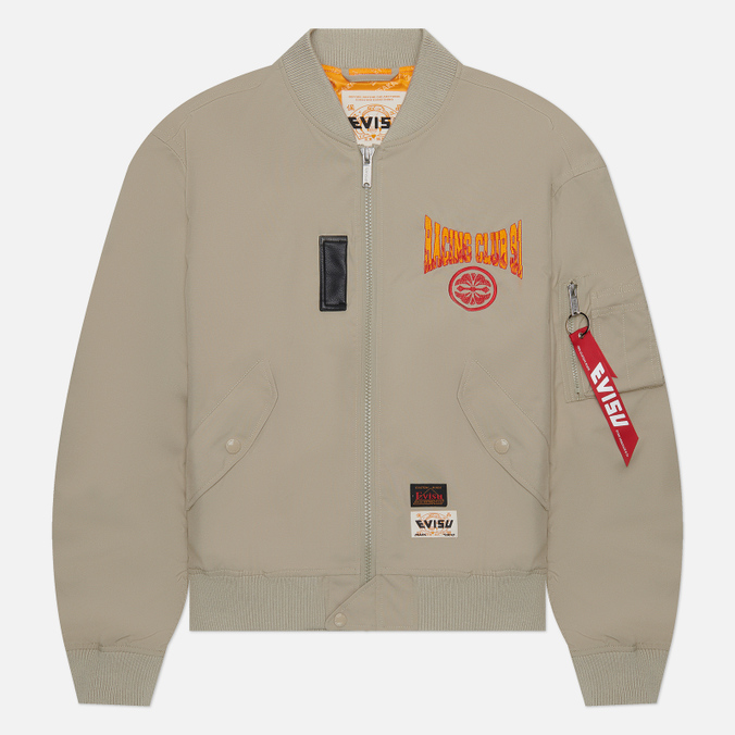 Мужская куртка бомбер Evisu Camouflage Patch Print & Applique MA-1 бежевый, Размер XXL