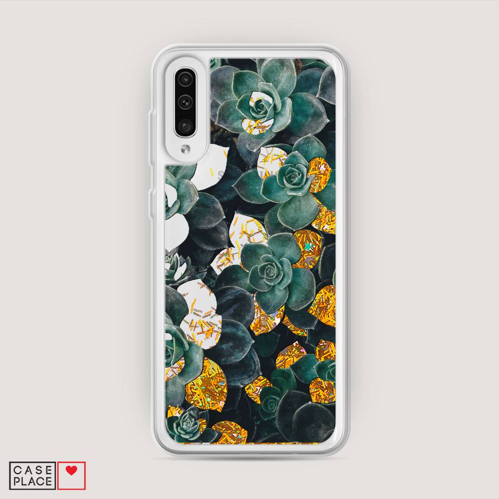 

Жидкий чехол с блестками "Сукуленты цветные" на Samsung Galaxy A30s, 28890-1