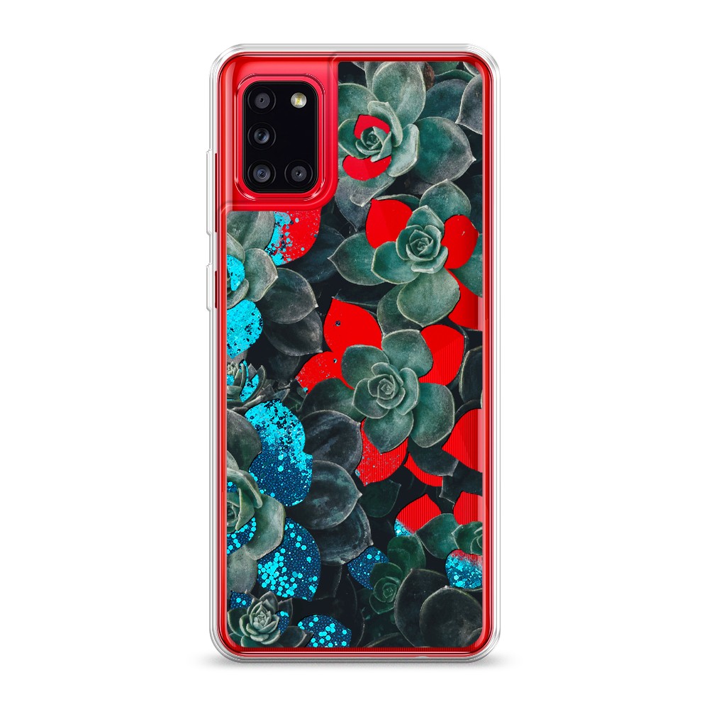 

Жидкий чехол с блестками "Сукуленты цветные" на Samsung Galaxy A31, 2100393-1