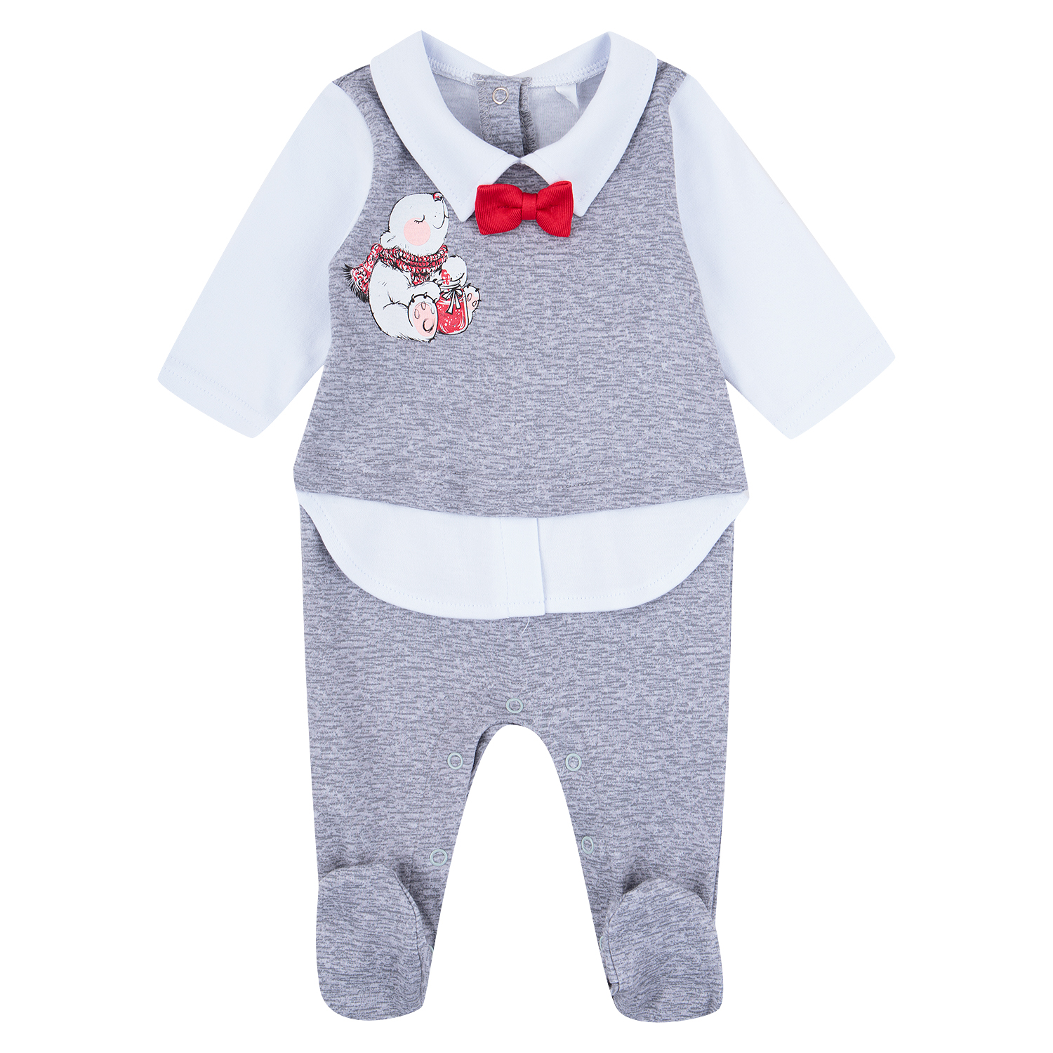 фото Комбинезон leader kids новый год, цвет: серый р.68