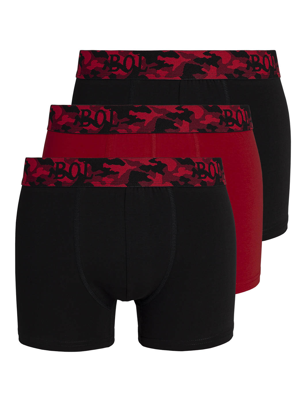 Комплект трусов мужских BOL Men's 178 черных; красных 2XL