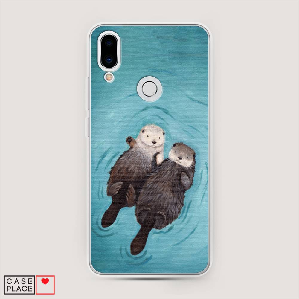 

Чехол Awog на Meizu Note 9 "Парочка бобров", Голубой, 73350-10