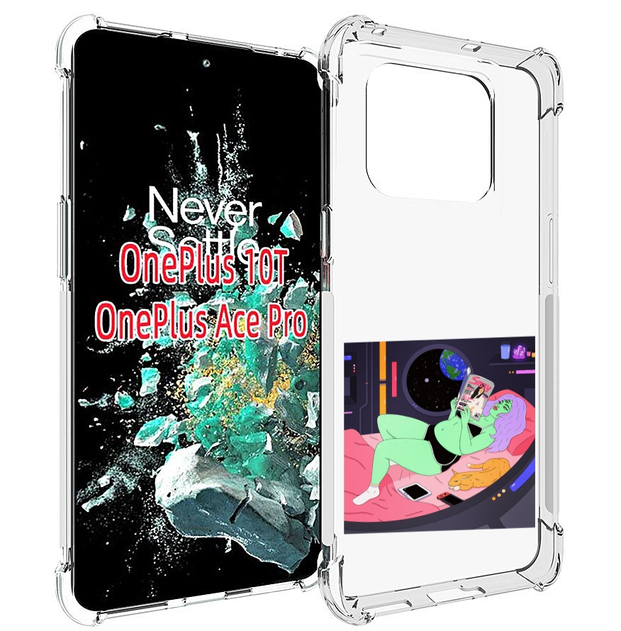 

Чехол MyPads трехглазая девушка зеленая для OnePlus 10T, Прозрачный, Tocco