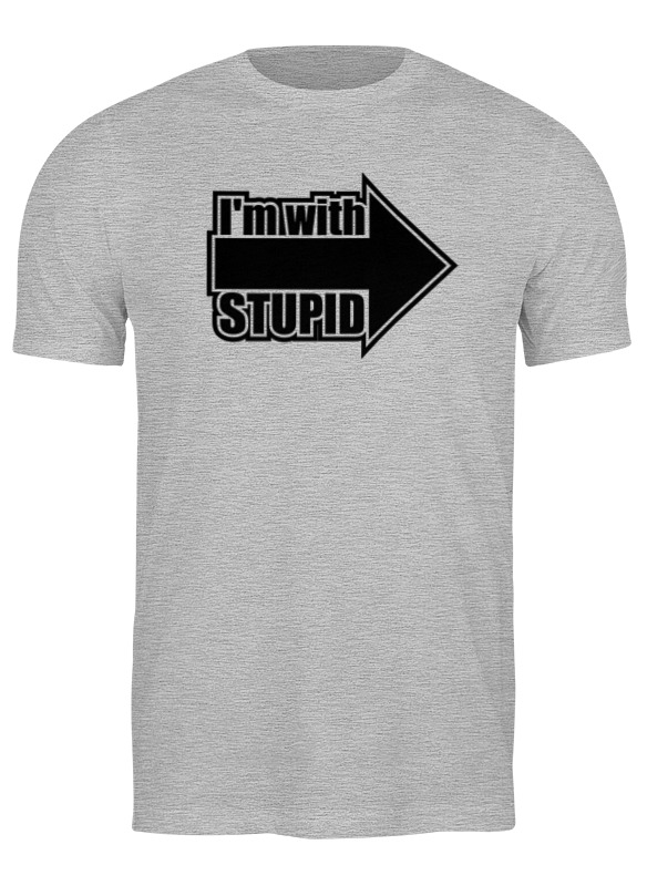

Футболка женская Printio I'm with stupid серая L, Серый, I'm with stupid