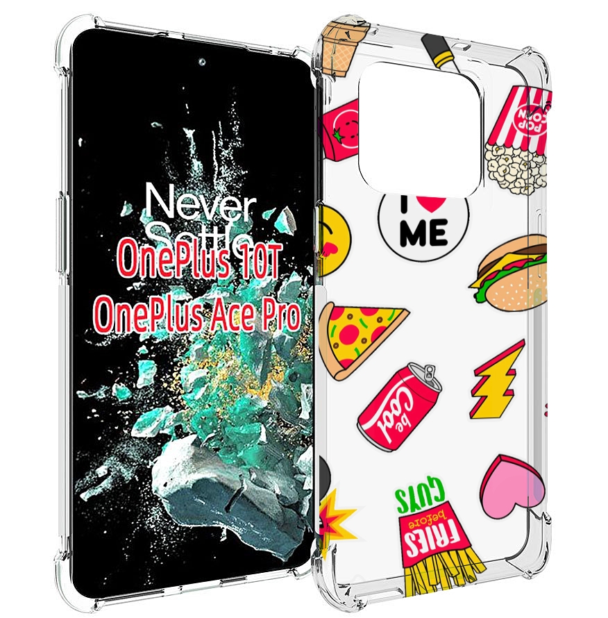 

Чехол MyPads фаст-фуд для OnePlus 10T, Прозрачный, Tocco
