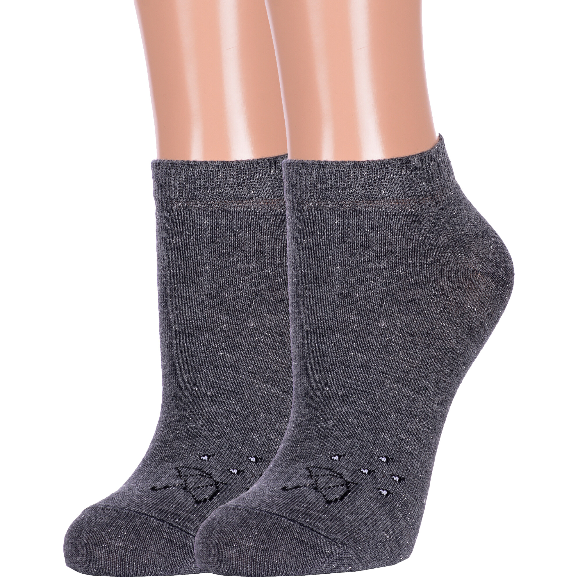Комплект носков женских Брестский чулочный комбинат 2-21С1147 серых 23, 2 пары