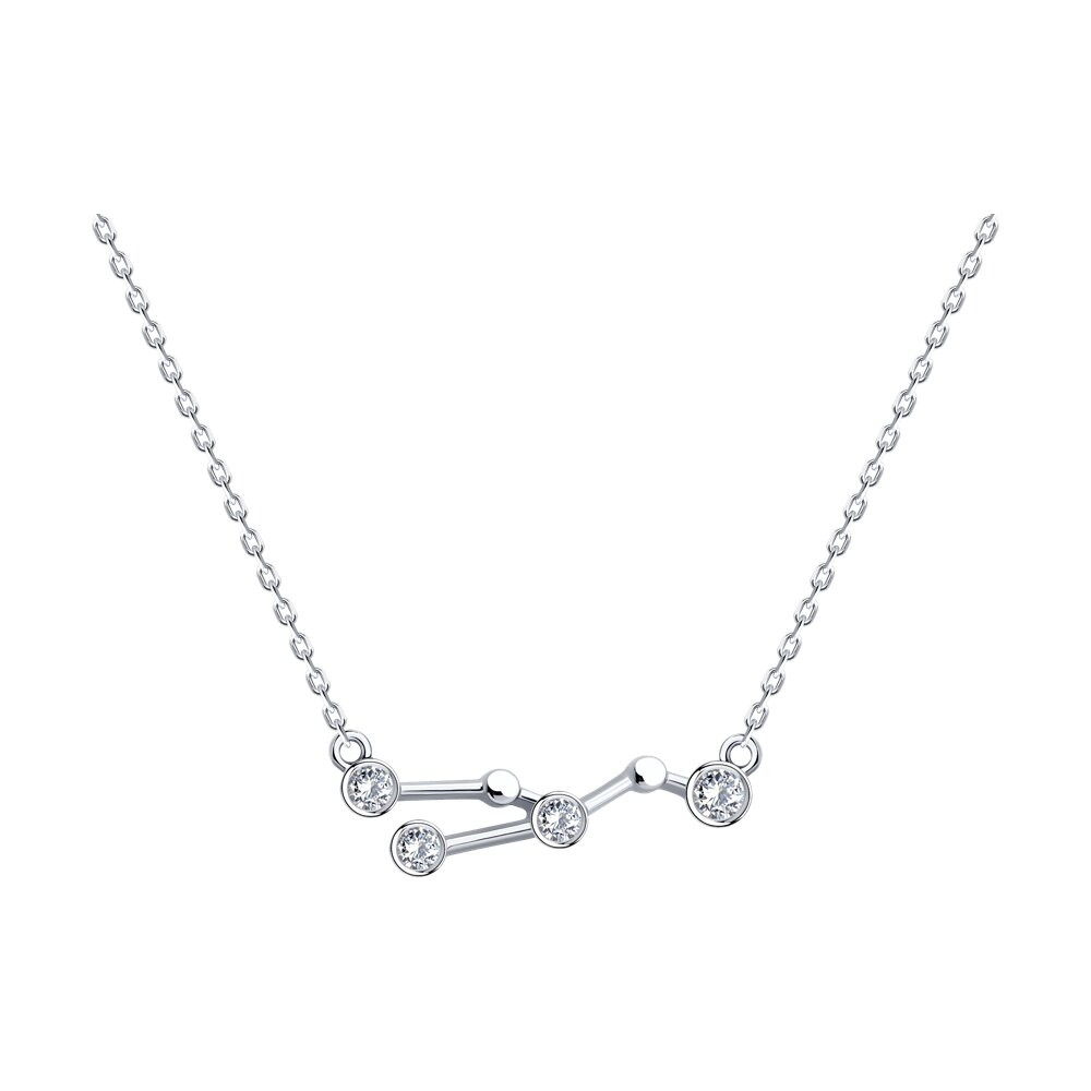 

Колье из серебра 40-45 см SOKOLOV 94071208, фианит, 94071208