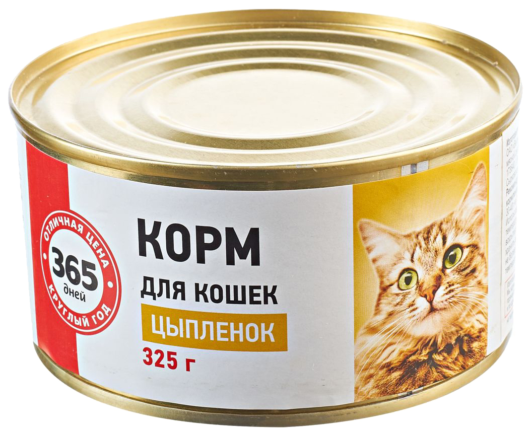 Консервы для кошек 365 дней Мур-р-р-ка, цыпленок, 325г