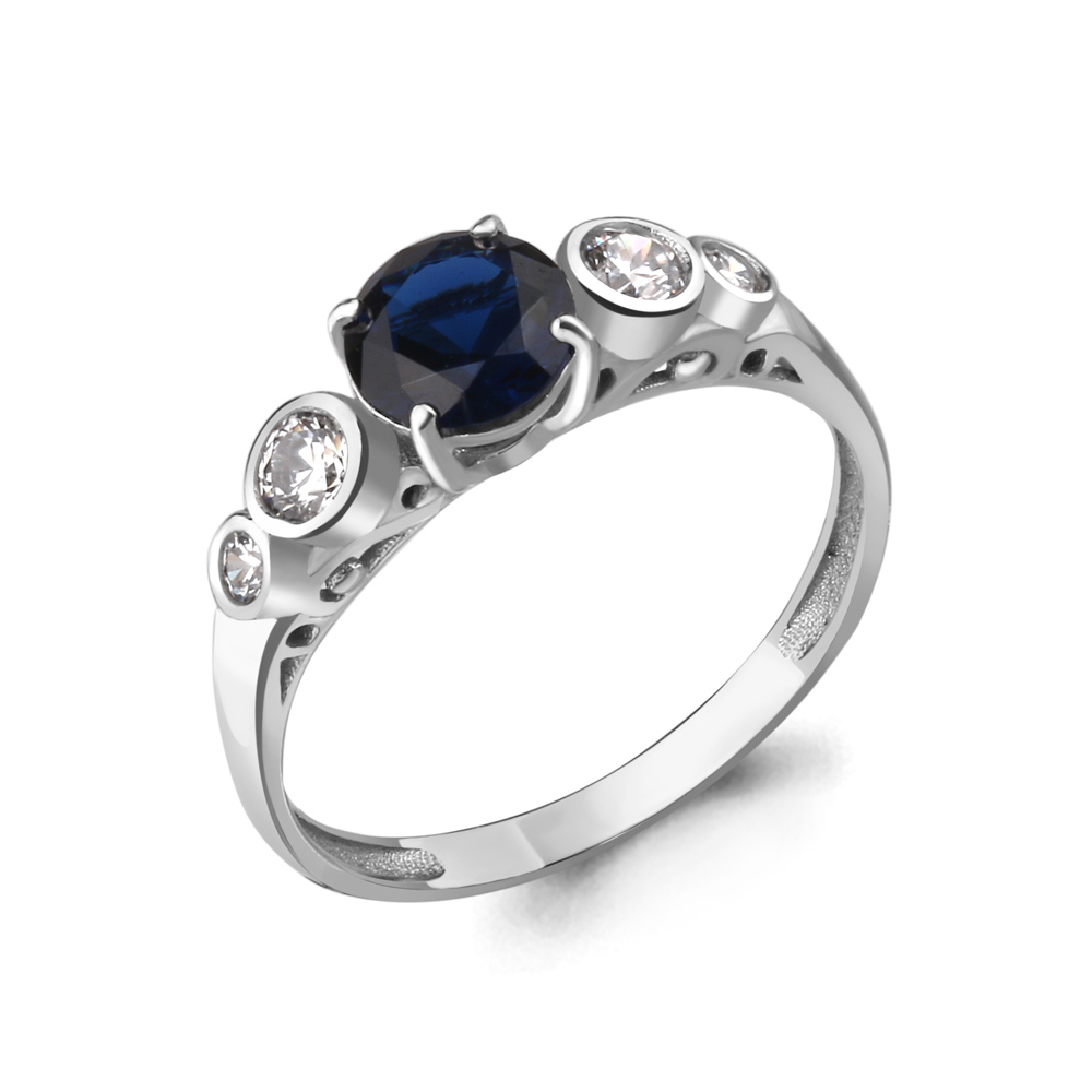 

Кольцо из серебра с сапфиром р. 18,5 Aquamarine 64275Б_925_р, 64275Б_925_р