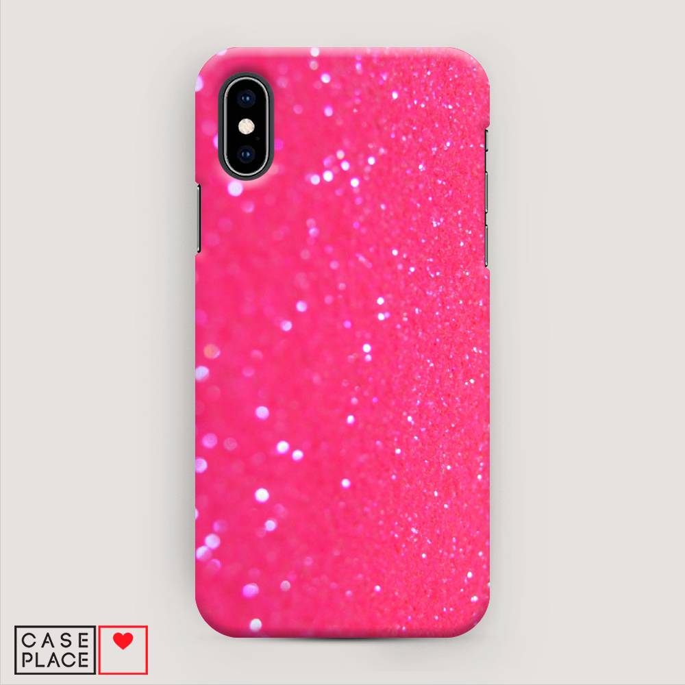 

Пластиковый чехол "Малиновые блестки рисунок" на Apple iPhone X (10), 11020-2