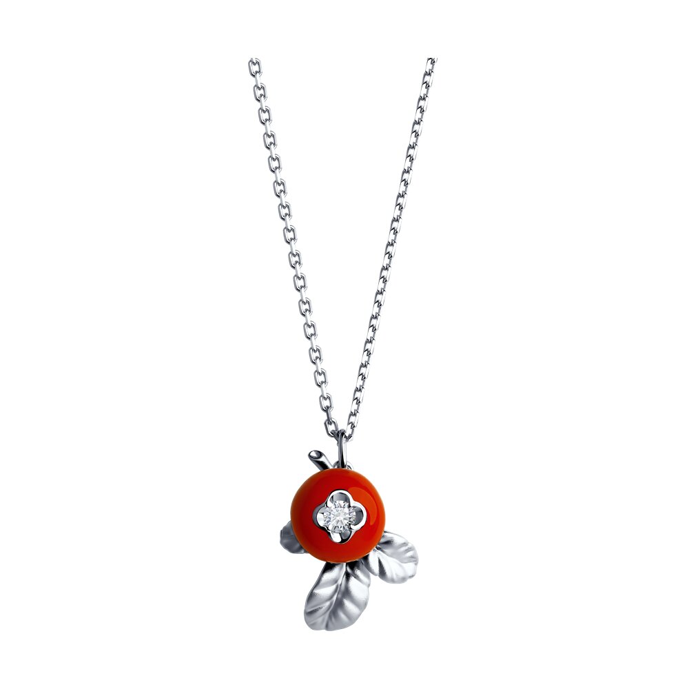 

Колье из серебра 50-55 см SOKOLOV 94070096, фианит/эмаль, 94070096