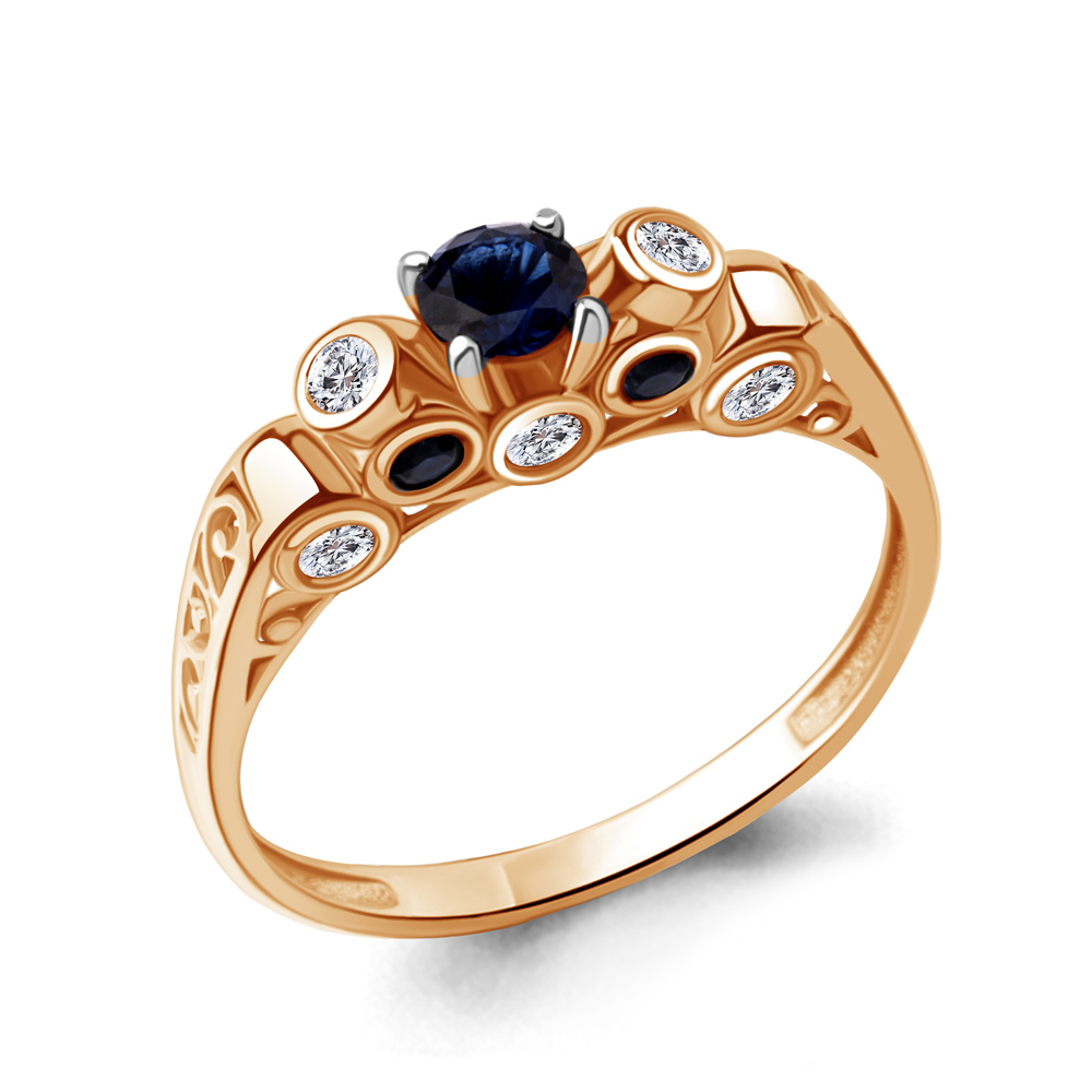 

Кольцо из серебра с сапфиром р. 18,5 Aquamarine 64276Б_925_з, 64276Б_925_з