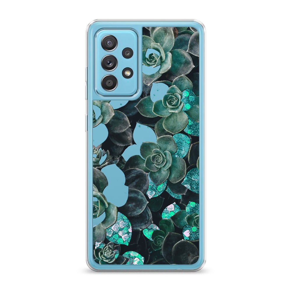 

Жидкий чехол с блестками "Сукуленты цветные" на Samsung Galaxy A52, 2102495-1