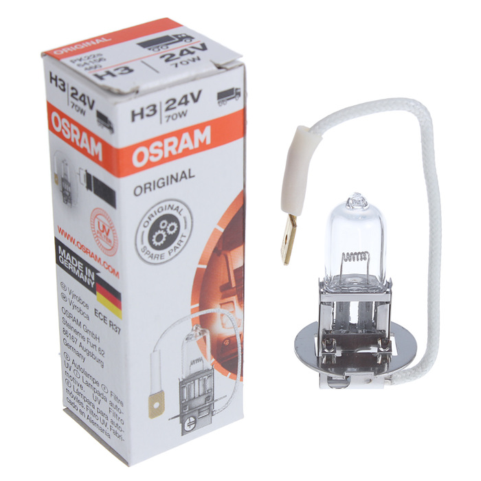 

Лампа автомобильная Osram, H3, 24 В, 70 Вт, PK22s (2 шт)