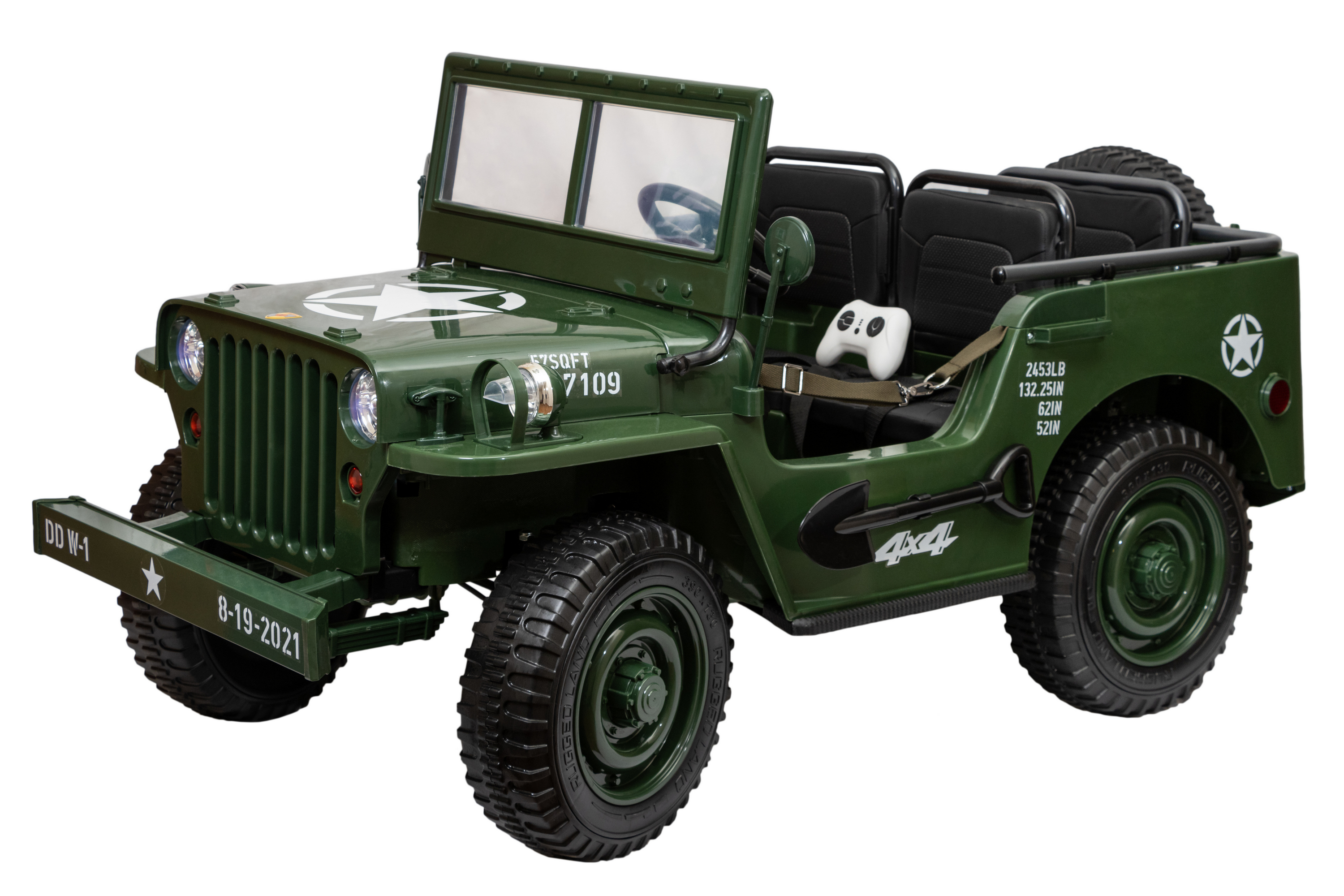 фото Детский электромобиль джип toyland jeep willys yke 4137 army green