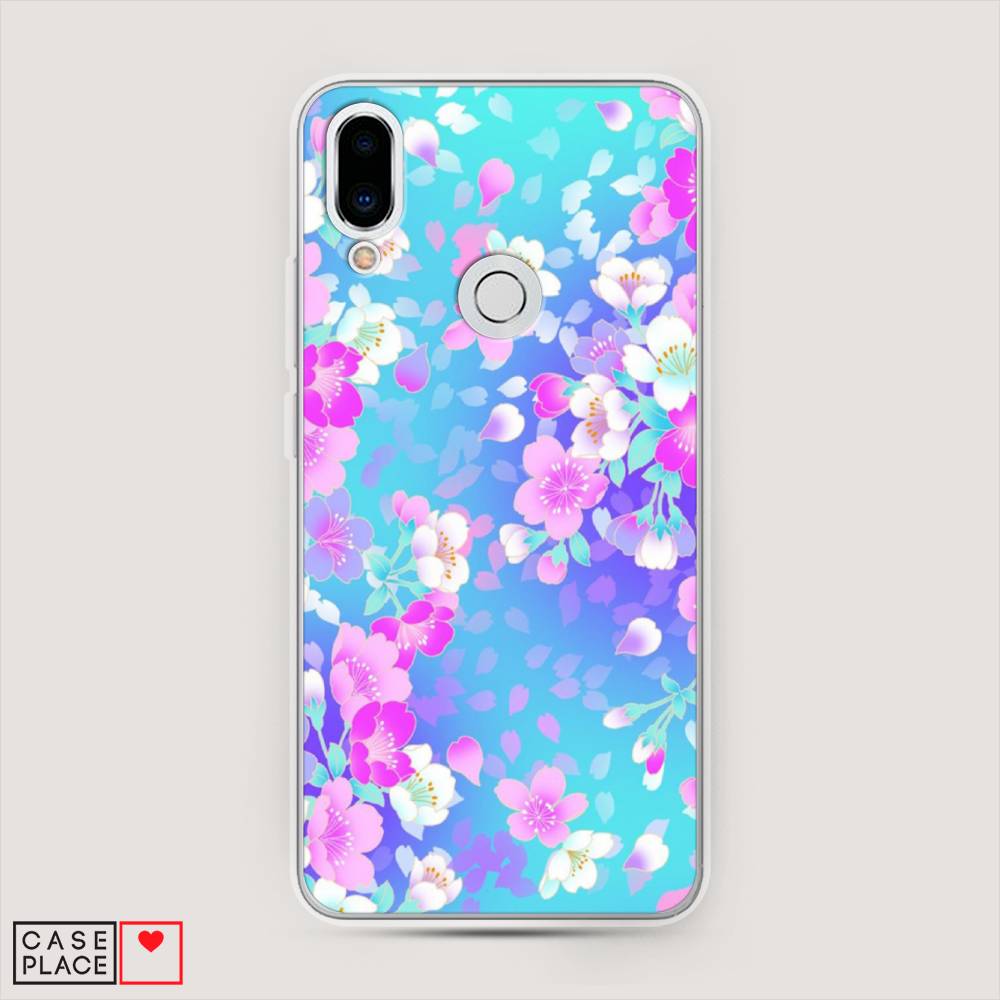 

Чехол Awog на Meizu Note 9 "Яблоневые цветы", Голубой;розовый;белый, 73350-8