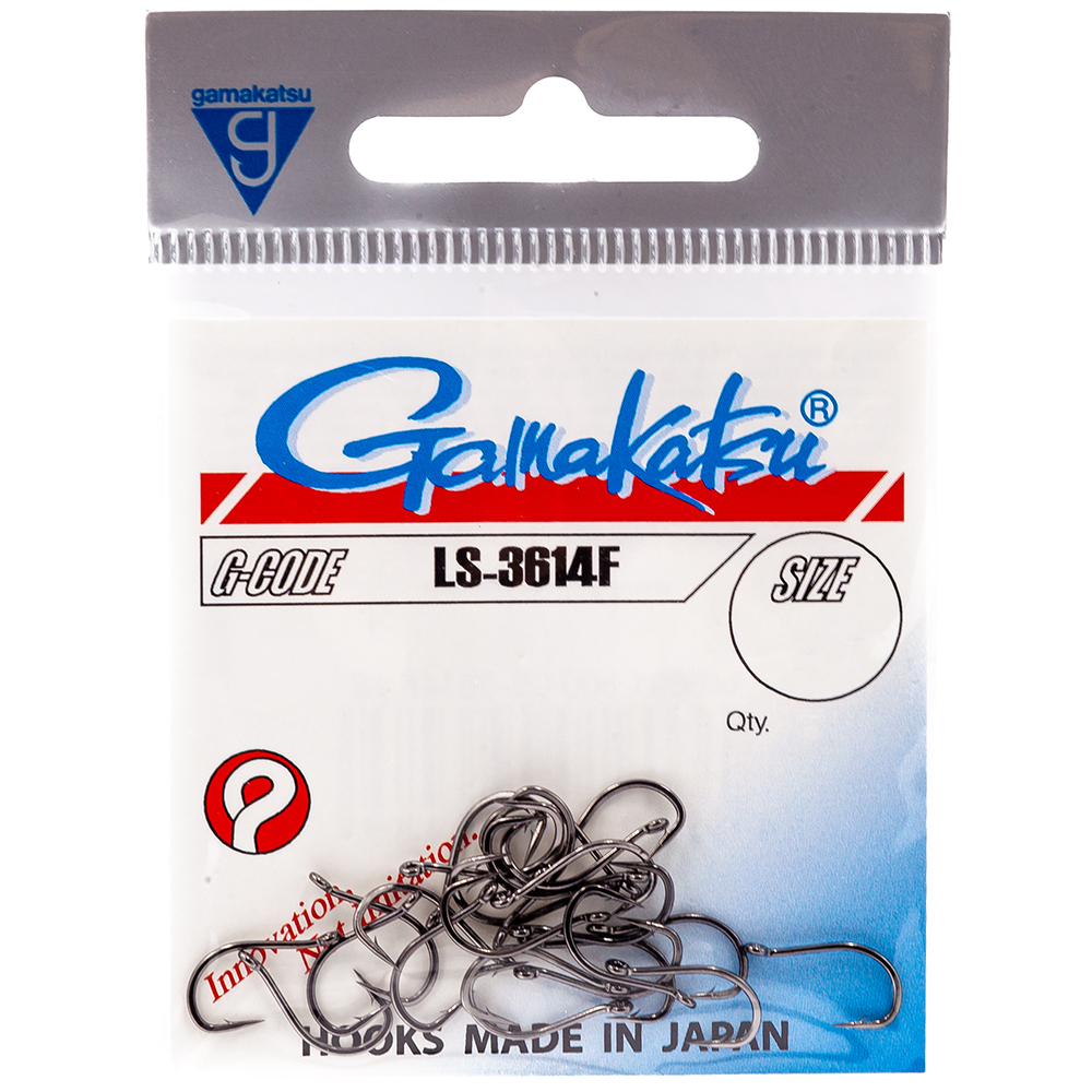Крючки одинарные Gamakatsu LS-3614F N/L Black #08 (25 шт)
