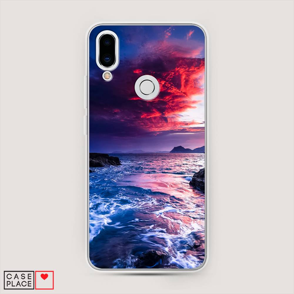 

Чехол Awog на Meizu Note 9 "Волны 1", Розовый;синий, 73350-4