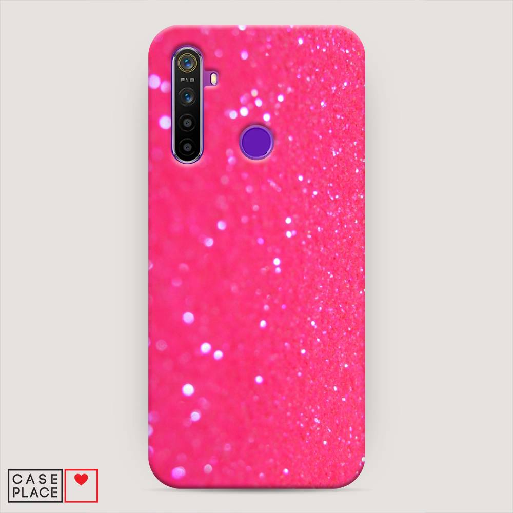 

Пластиковый чехол "Малиновые блестки рисунок" на Realme 5