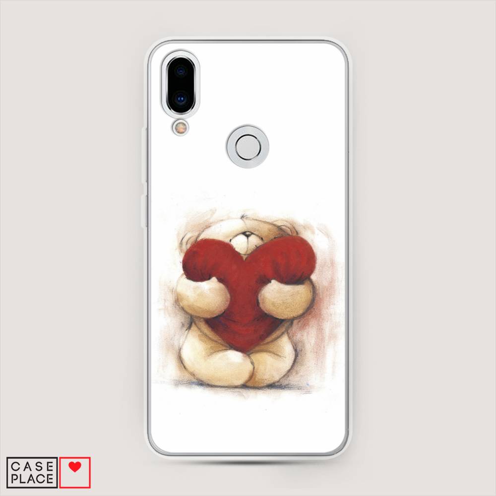 

Чехол Awog на Meizu Note 9 "Мишка с сердцем 1", Белый;красный;бежевый, 73350-6