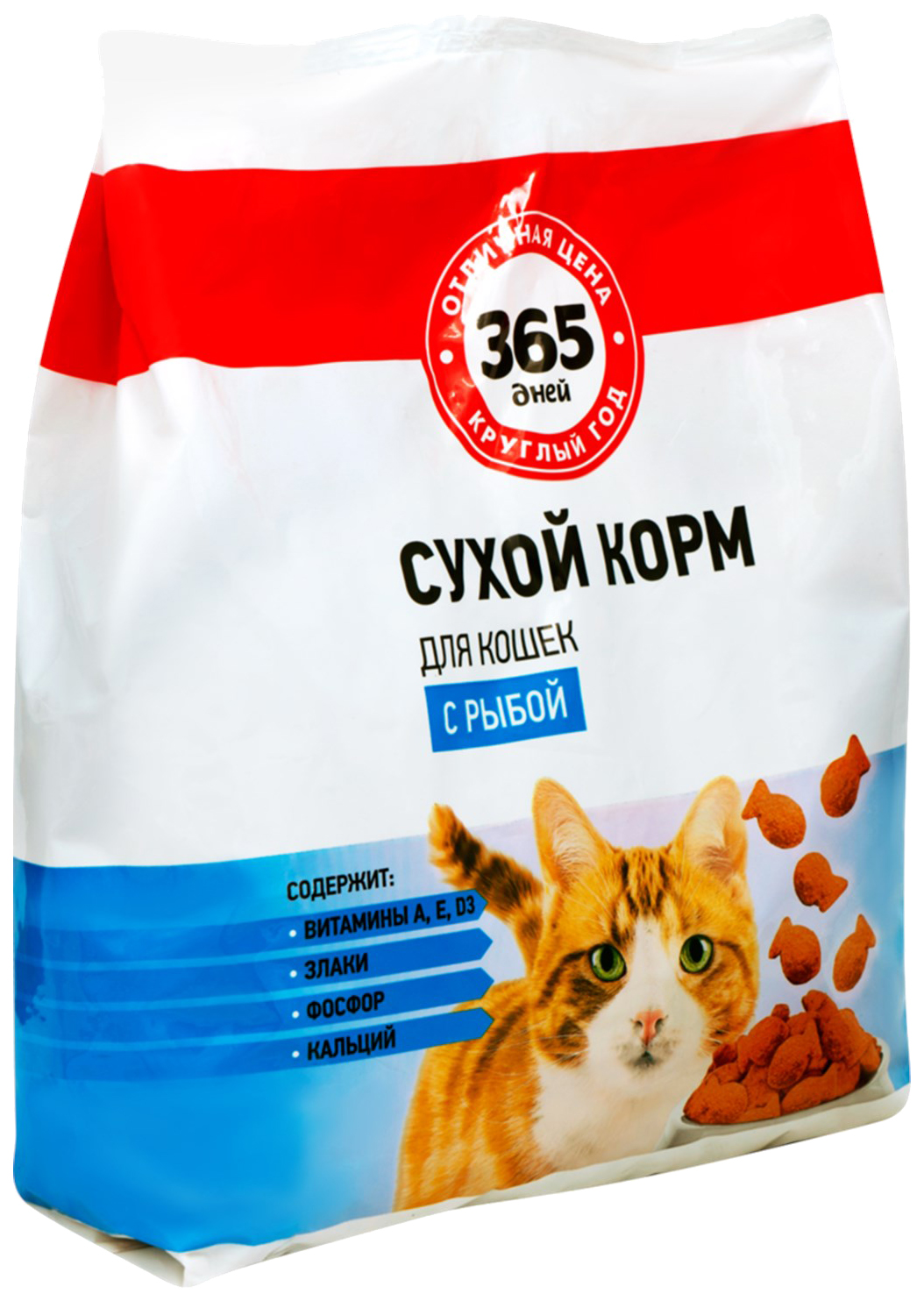 Сухой корм для кошек 365 дней, рыба, 2кг