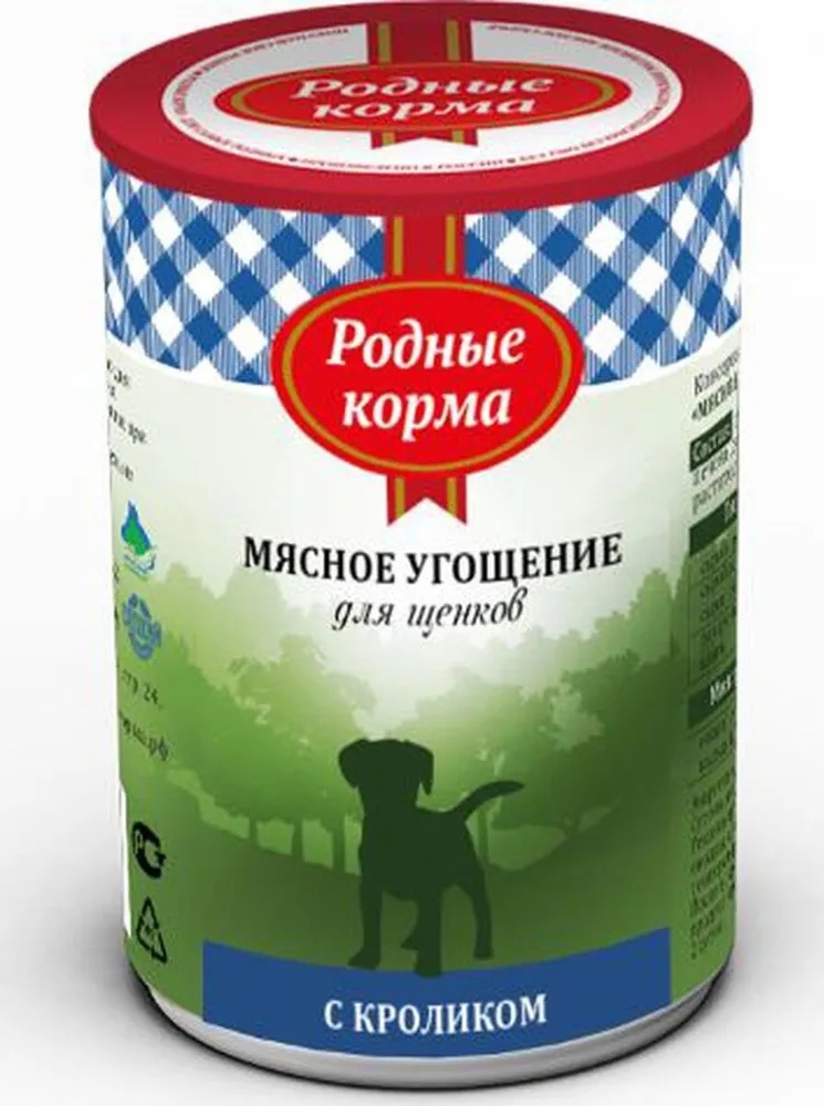 

Родные корма Мясное угощение с Кроликом для щенков, 100 г, Мясное Угощение