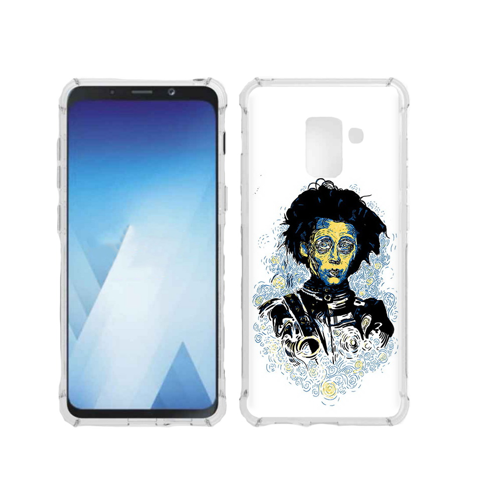 

Чехол MyPads Tocco для Samsung Galaxy A5 (2018) парень черно-белый абстракция, Прозрачный, Tocco