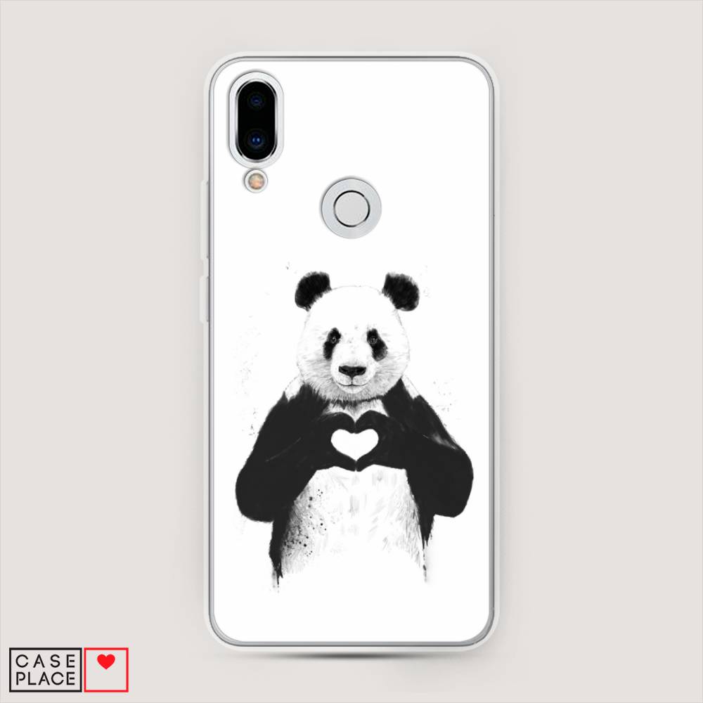 

Чехол Awog на Meizu Note 9 "Панда love", Серебристый, 73350-10