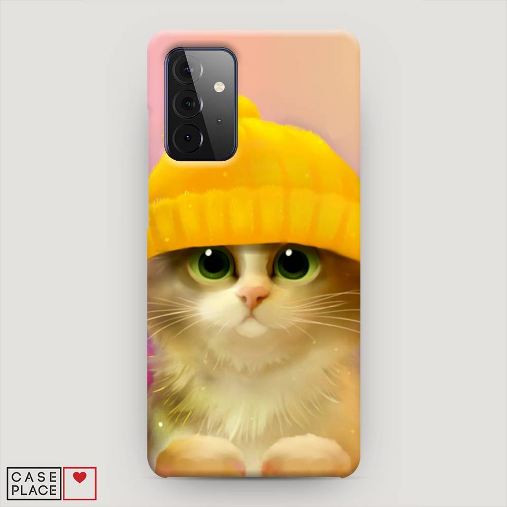фото Пластиковый чехол "котенок в желтой шапке" на samsung galaxy a72 awog