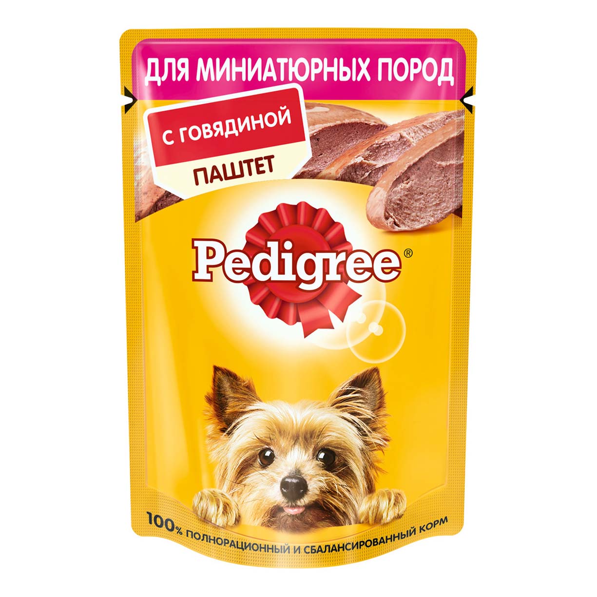 фото Влажный корм для собак pedigre с говядиной, для миниатюрных пород, 80 г pedigree