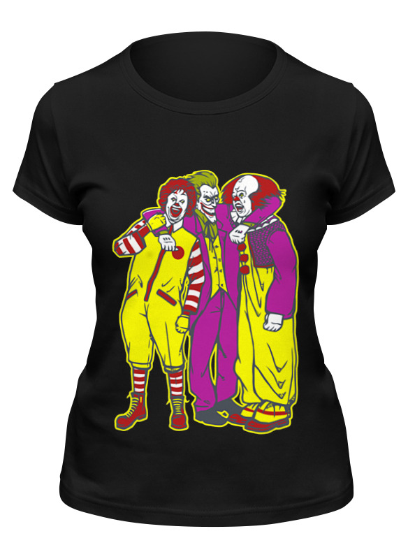 

Футболка женская Printio Джокер и клоуны черная XL, Джокер и клоуны