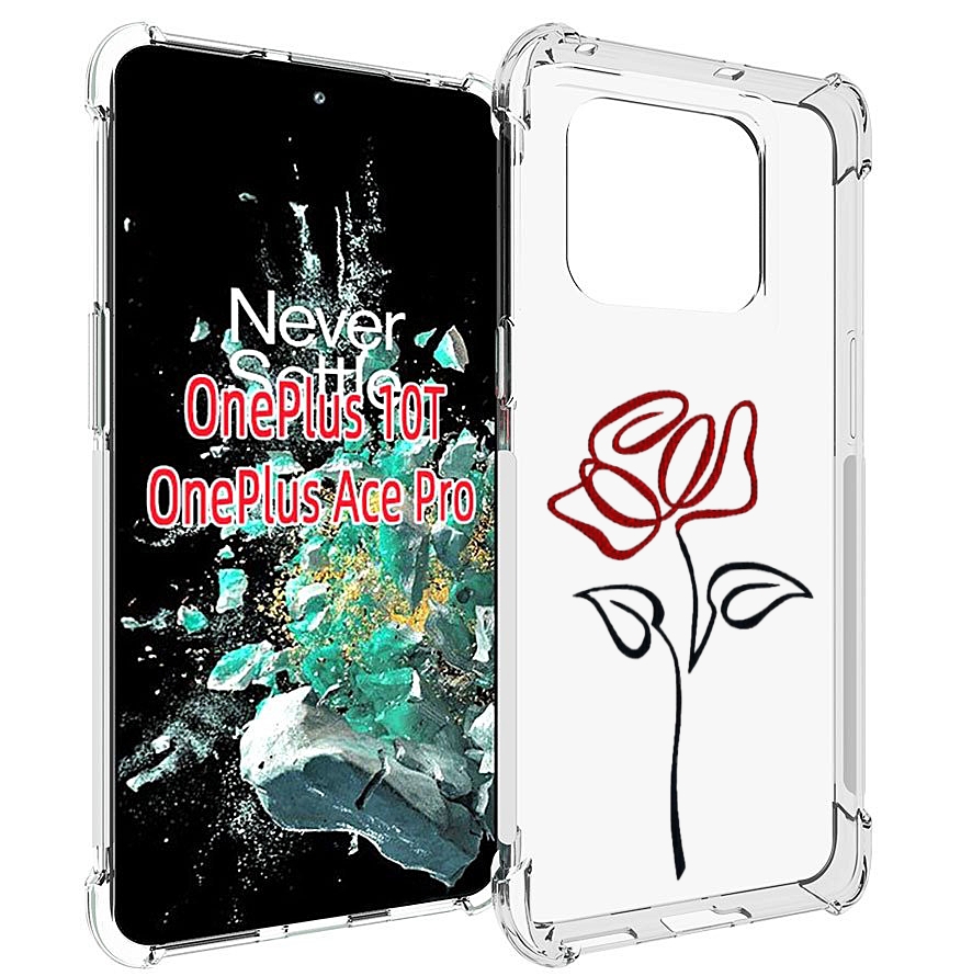 

Чехол MyPads цветок в одну линию для OnePlus 10T, Прозрачный, Tocco