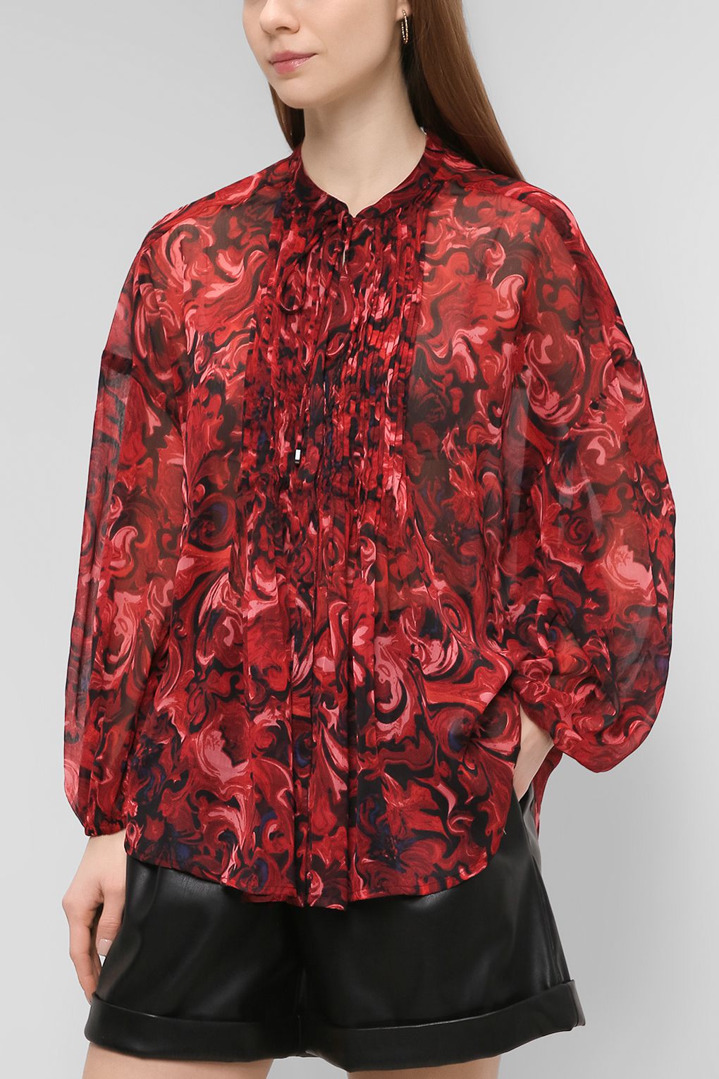 

Блуза женская Guess W1BH15 WDW52 красная S, Красный, W1BH15 WDW52