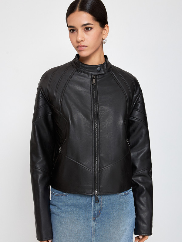 Кожаная куртка женская Concept Club 10200130342 черная L