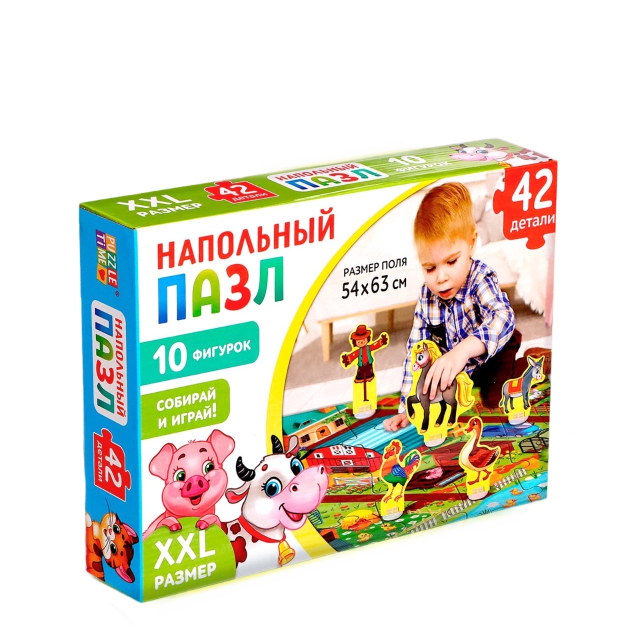 Пазлы для малышей Puzzle Time «Моя ферма», напольные, с фигурками