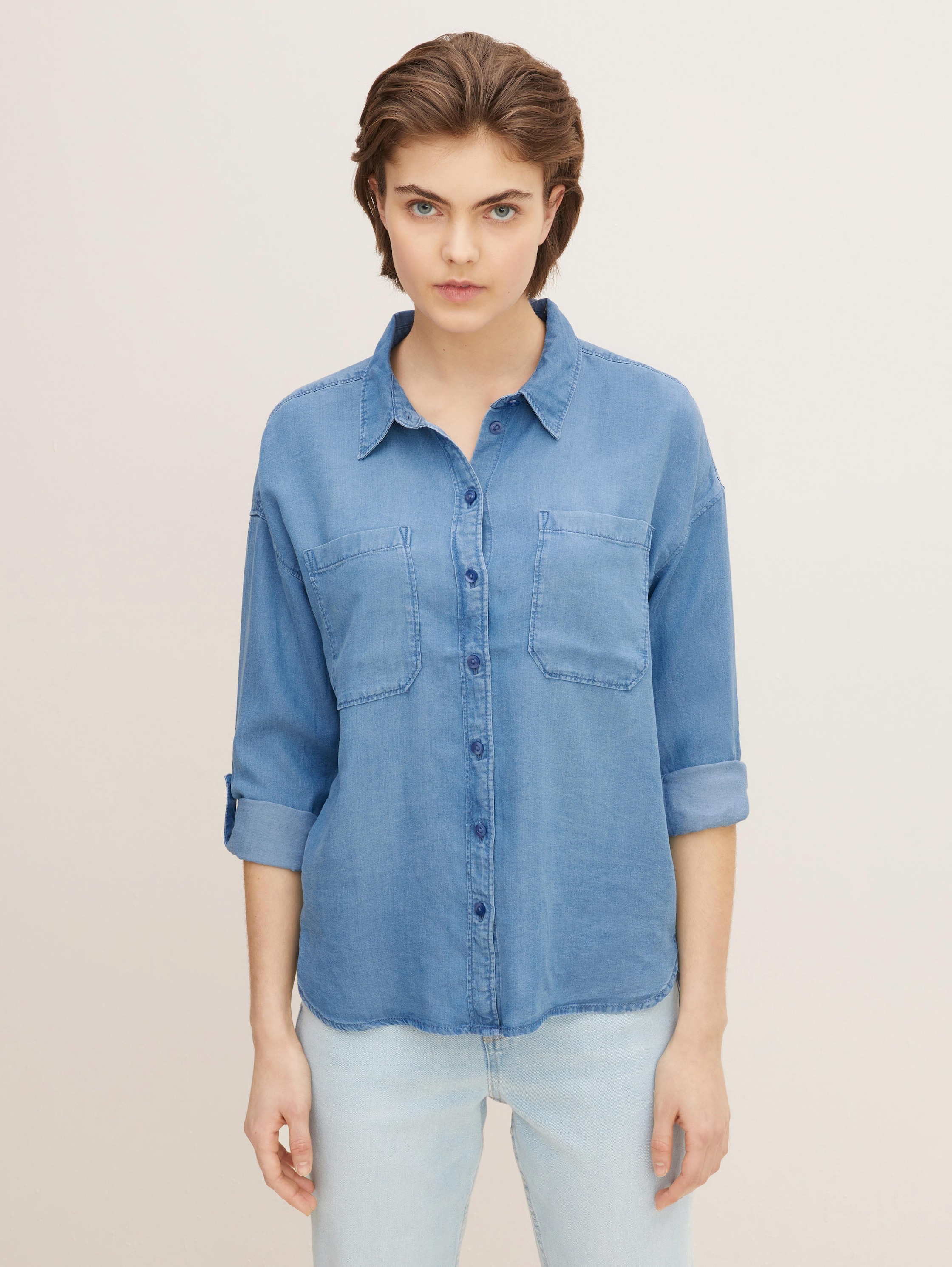 

Рубашка женская TOM TAILOR 1024141 синяя XS, 1024141