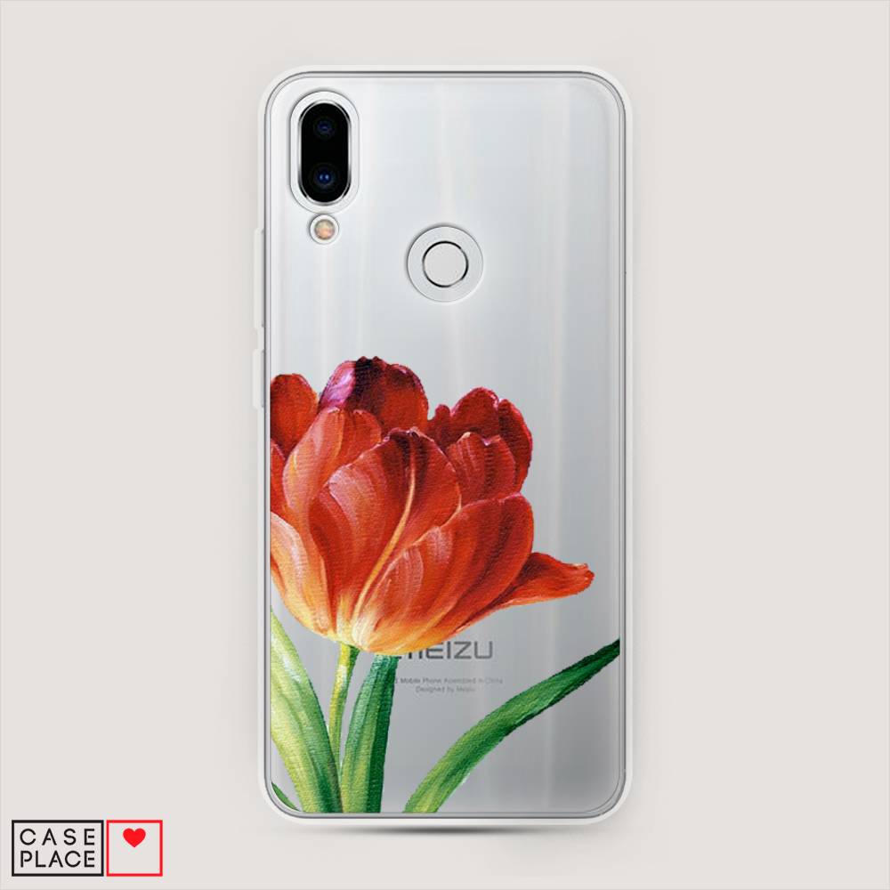 фото Чехол awog "красный тюльпан" для meizu note 9