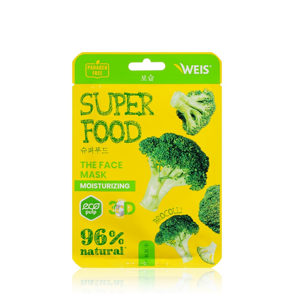 Маска для лица Weis Super Food Moisturizing с экстрактом брокколи 23г teana спрей маска для лица сельдерей кресс салат super food