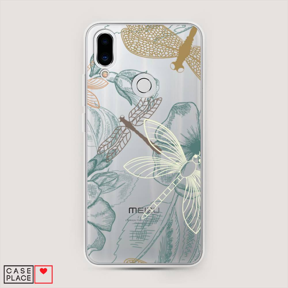 

Чехол Awog на Meizu Note 9 "Тени стрекоз", Коричневый;зеленый;белый, 73350-8