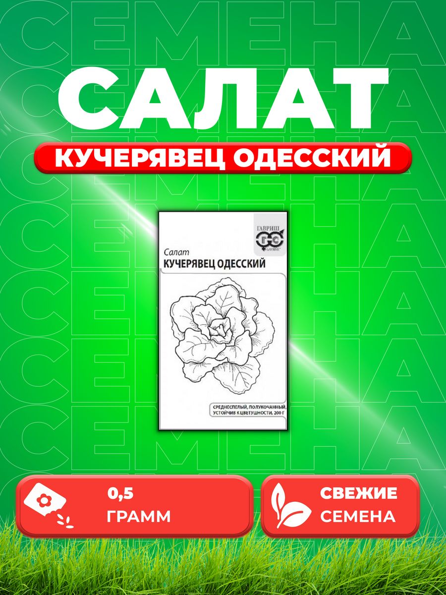 

Семена Салат Кучерявец Одесский 0,5 г (хрустящий) б/п
