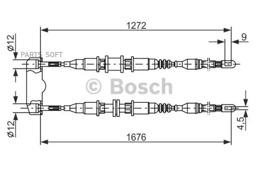 Трос cтояночного тормоза BOSCH 1987477136