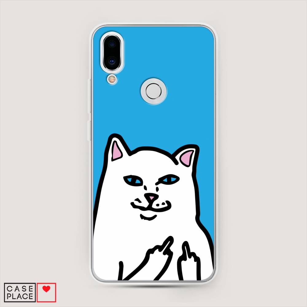 

Чехол Awog на Meizu Note 9 "Кот жесть", Белый;голубой;черный, 73350-9
